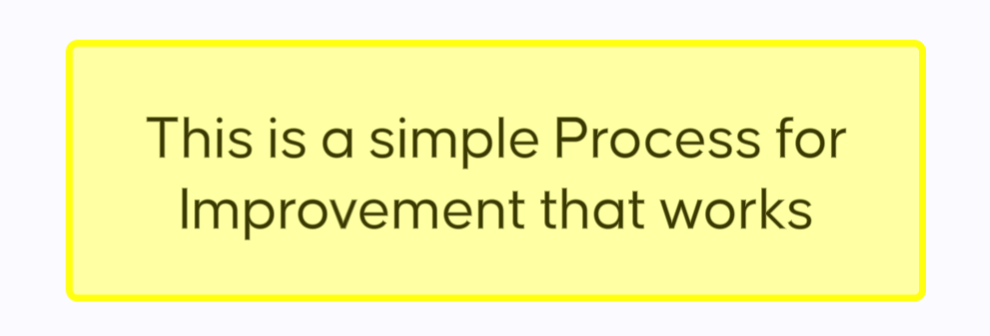 This is a simple process for improvement that works